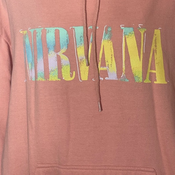 Nirvana never mind hoodie sweatshirt smily face oversized 90’s grunge large band - Picture 2 of 5
